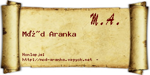 Mód Aranka névjegykártya
